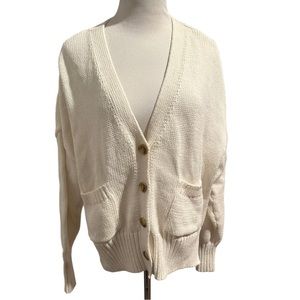 A New Day Cream Cozy Button Down Chunky Cardigan Sweater